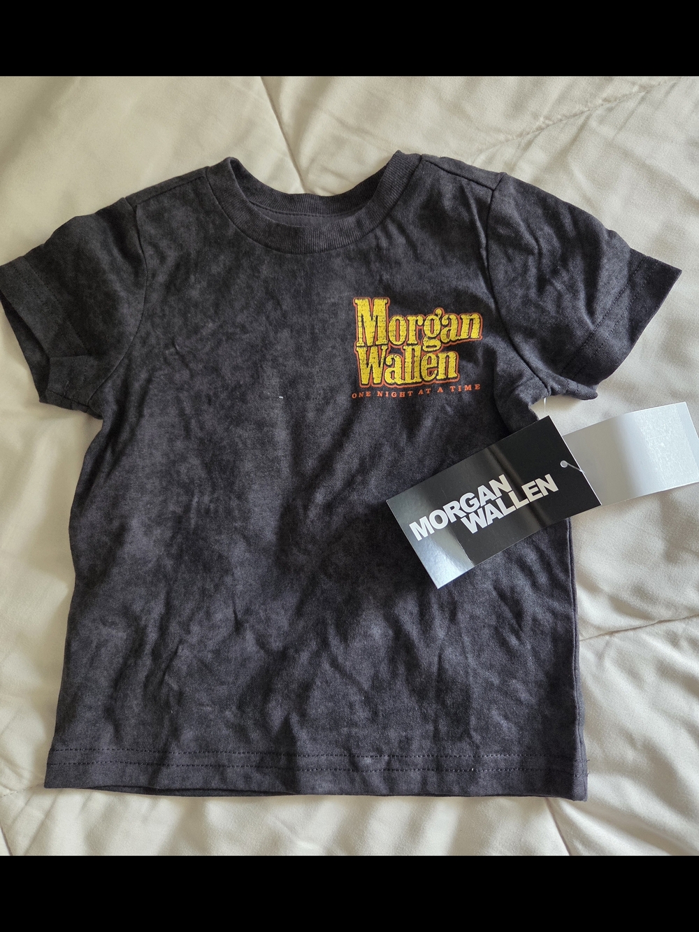 Morgan Wallen Kids Black Logo Tee. Size 12 Months.